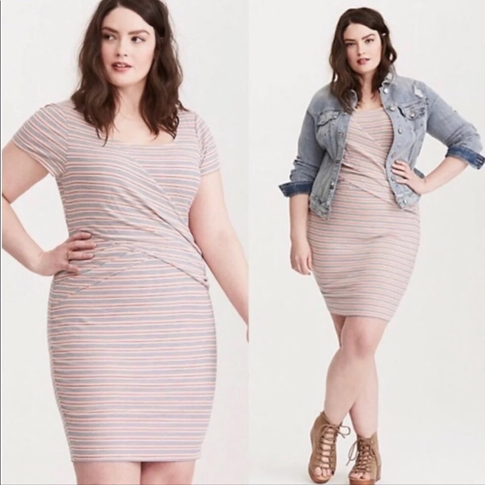 Torrid Size 1 Stripe Bodycon Casual Dress